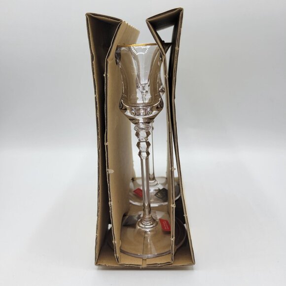 Mikasa Austria Sonata Candleholder Candlestick Holders Crystal Gold Trim 2-Piece - Picture 9 of 9
